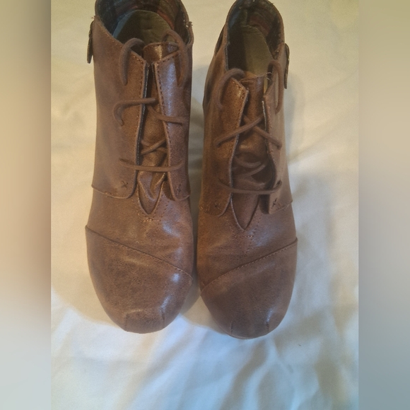 Maurices Tan Wedge Ankle Boots - Picture 2 of 5